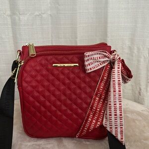 Steve Madden Red quilted B glam purse
